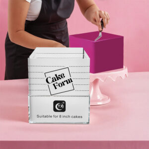 Square Cake Frosting Positioning Wrap | Beginners Can Also Make Sharp Right-Angle Cakes | Adjustable for 6-10 Inch Cakes | Food-Grade Material | Professional Baking Tool