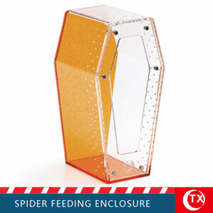 TX Glitter Orange Installation-Free Acrylic Reptile Terrarium Breeding Box Coffin Shaped Acrylic Spider Enclosure