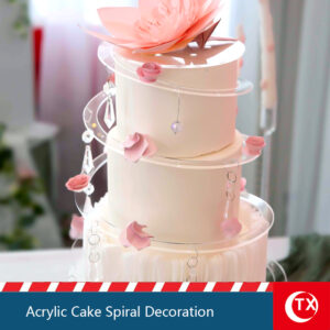 Acrylic Spiral Cake Stand Floating Display for Wedding & Party Dessert Tables