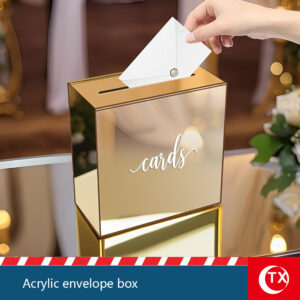 1PC Clear Acrylic Card Box with Slot, Elegant Envelope Holder for Wedding, Birthday, Baby Shower & Party Decor | Modern Tabletop Memory Keepsake Box