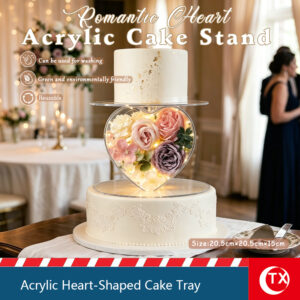 Fillable Heart Cake TrayRomantic Heart Acrylic Display Stand Wedding Valentine's Day Banquet Decoration