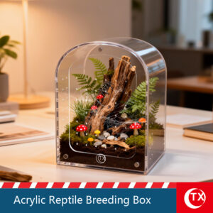 TX Arch Shaped Desktop Bioactive Micro-Habitat - Luxury Acrylic Breeding Box for Mantis, Jumping Spiders, and Small Geckos - Arched Display Case
