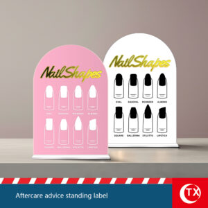 Nail Tech Training Acrylic Stand | Nail Shapes Reference Chart & Aftercare Guide for Manicure Studio