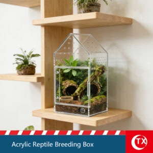 TX Arch Shaped Desktop Bioactive Micro-Habitat - Luxury Acrylic Breeding Box for Mantis, Jumping Spiders, and Small Geckos - Arched Display Case (复制)
