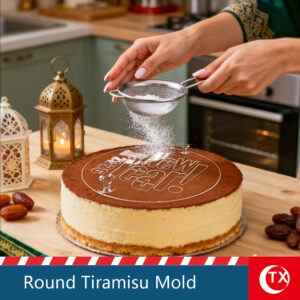 6-8inch Round Tiramisu Sprinkling Mold Ramadan Eid Cake Decorating Mold Baking Sprinkling Powder Printing Mold