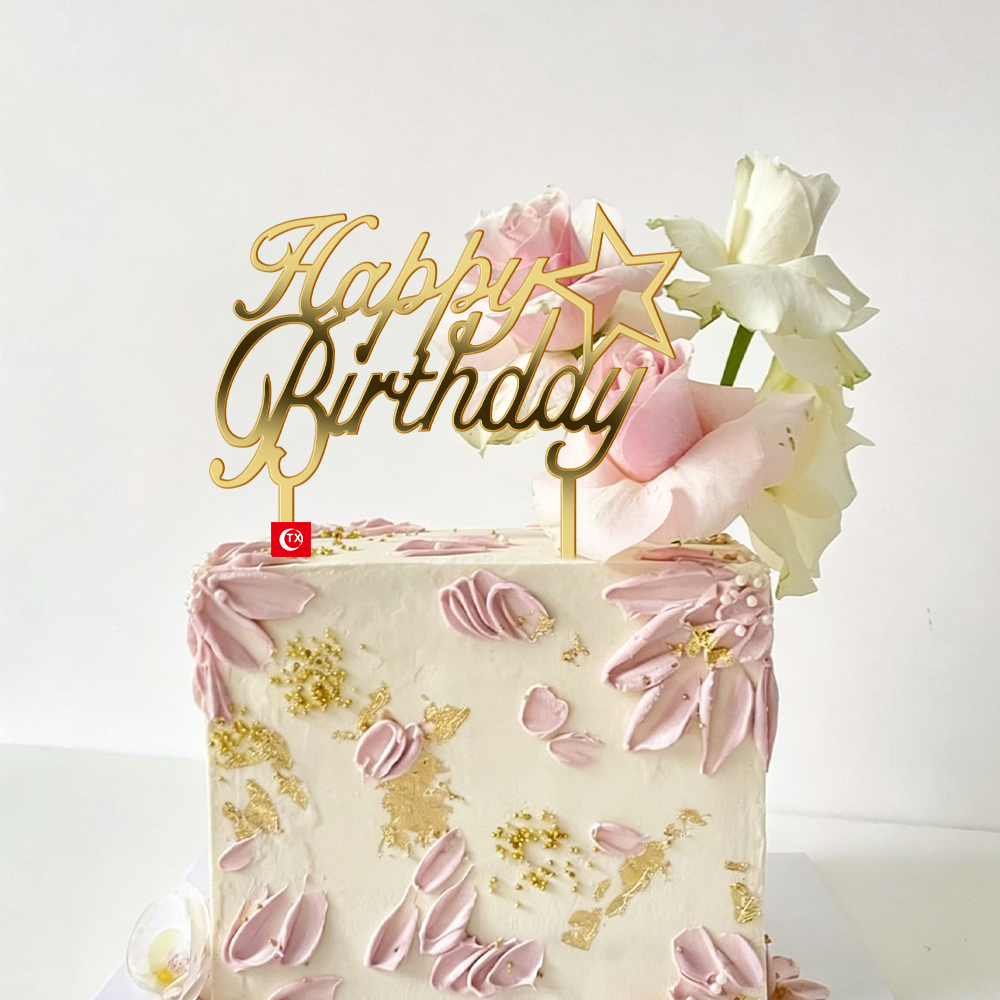 Gold Acrylic Birthday Cake Topper 40/50/60/80 Age Number Style Universal Happy Birthday Topper Party Decoration - Image 5