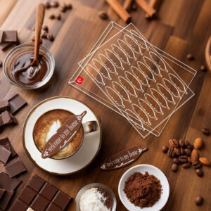 Feather Shaped Chocolate Tag Mold Clear Acrylic Candy Plaque Molds for Coffee Cup Cake Decorations, Custom Hard Chocolate Topper Mould for Baking DIY Dessert