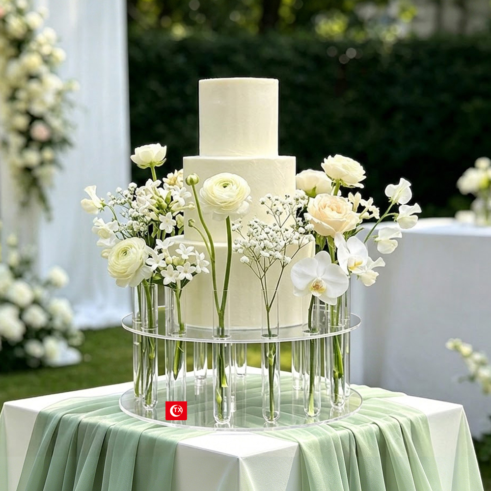 Clear Acrylic Cake Separator, Cake Tier Separator | Transparent Reusable Cake Layer Divider with Polished Edges for Floating Tier Effect, Suitable for Multi-Tier Wedding/Birthday/Fondant Cakes, Home & Professional Baking - Image 2